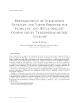 Determination of Sublimation Enthalpy and Vapor Pressure for