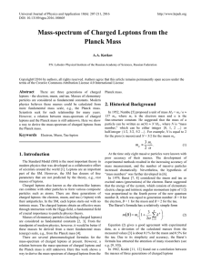 Mass-spectrum of Charged Leptons from the Planck Mass