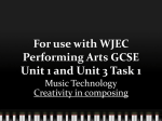 Use with WJEC Performing Arts GCSE Unit 1 and Unit 3 Task 1