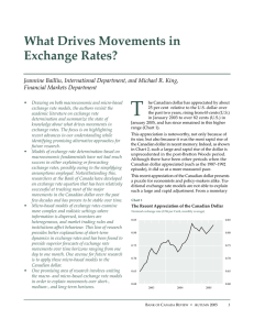 What Drives Movements in Exchange Rates?