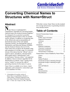 Converting Chemical Names to Structures with