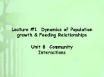 Lecture #1 Keeping populations in check
