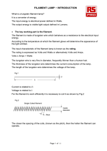 filament lamp ~ introduction - RS Components International