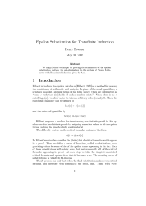Epsilon Substitution for Transfinite Induction