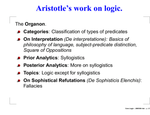 Aristotle`s work on logic.