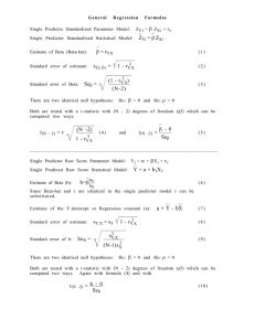 General Regression Formulae