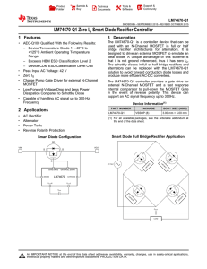 LM74670-Q1 Zero IQ Smart Diode Rectifier