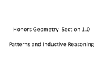 Honors Geometry Section 1.0 Patterns and Inductive Reasoning