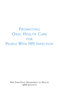Promoting Oral Health Care For People With HIV Infection
