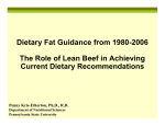 The Role of Lean Beef in Achieving Current Dietary