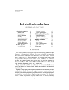 Basic algorithms in number theory
