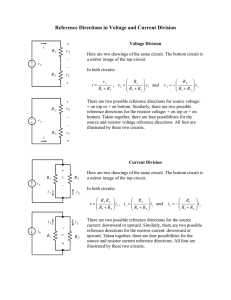 Reference Directions in Voltage and Current Division
