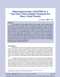 Dimercaptosuccinic Acid (DMSA), A Non-Toxic, Water