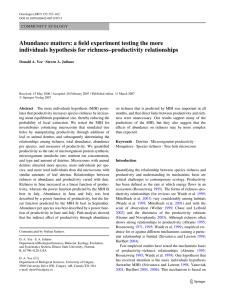 Abundance matters: a Weld experiment testing the more individuals