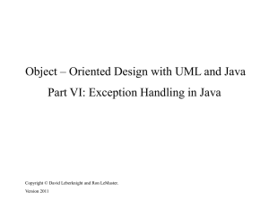 OO Design with UML and Java - 06 Exceptions