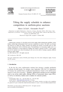 Tilting the supply schedule to enhance competition in uniform