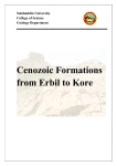 Cenozoic Formations from Erbil to Kore