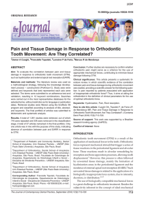 Pain and Tissue Damage in Response to Orthodontic Tooth Movement