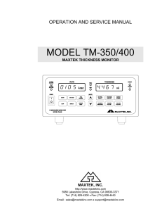TM-350/400 OPERATION AND SERVICE MANUAL