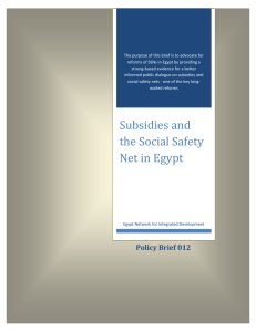 Subsidies and the Social Safety Net in Egypt