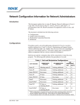 Network Configuration Information for Network Administrators