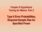 Hypothesis Tests for a Population Mean mu, Part 2
