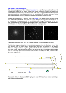Star clusters and constellations