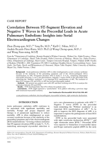 Correlation Between ST‐Segment Elevation and Negative T Waves