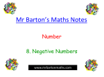 Negative Numbers