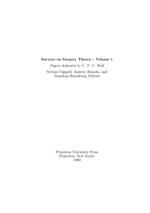 Surveys on Surgery Theory : Volume 1 Papers dedicated to C. T. C.