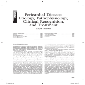 Pericardial Disease: Etiology, Pathophysiology