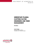 hereditary plasma clotting factor disorders and their