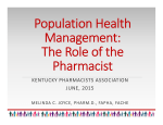 Population Health Management: The Role of the Pharmacist