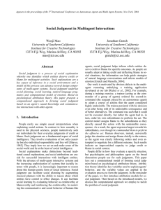 Social Judgment in Multiagent Interactions