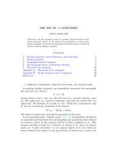 THE ZEN OF ∞-CATEGORIES Contents 1. Derived categories