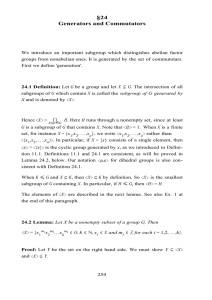 §24 Generators and Commutators