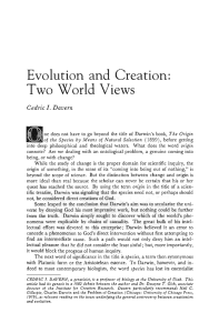 Evolution and Creation: Two World Views