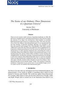 The Status of our Ordinary Three Dimensions in a Quantum Universe 1