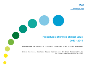 Procedures of limited clinical value