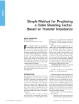 Simple Method for Predicting a Cable Shielding Factor, Based on