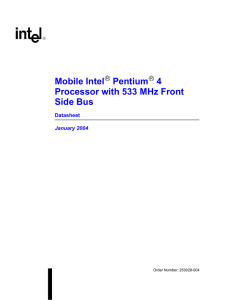 Mobile Intel Pentium 4 Processor with 533 MHz Front Side Bus