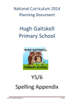 Year 5-6 Spelling Appendix - Hugh Gaitskell Primary School