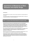 Importance of Research on Rare Diseases and Orphan Drugs