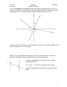 In certain navigation or surveying problems, the direction or bearing