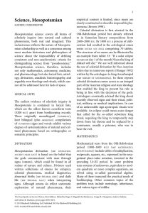 "Science, Mesopotamian" In: The Encyclopedia of Ancient History