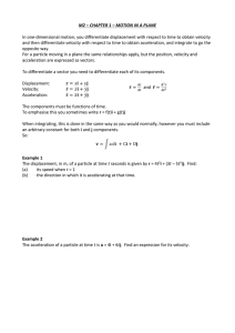 M2 Kinematics Motion in a Plane