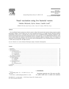 Nasal vaccination using live bacterial vectors