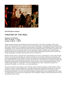theatre of the real - NYU Tisch School of the Arts