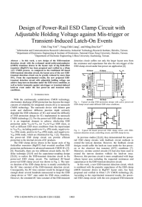 Design of Power-Rail ESD Clamp Circuit with Adjustable Holding