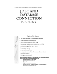 JDBC and Database Connection Pooling